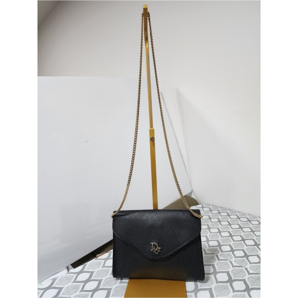 Christian Dior Vintage Leather Shoulder Bag Black - Picture 1 of 13